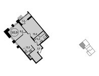 Планировка 2-комнатной квартиры, 50,9 м2