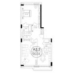 Планировка 2-комнатной квартиры, 96,04 м2