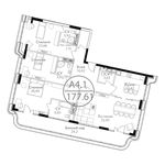 Планировка 4-комнатной квартиры, 177,61 м2
