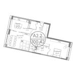 Планировка 2-комнатной квартиры, 104,42 м2