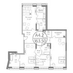 Планировка 4-комнатной квартиры, 163,5 м2