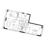 Планировка 2-комнатной квартиры, 102,11 м2