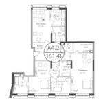 Планировка 4-комнатной квартиры, 164,43 м2