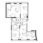 Планировка 4-комнатной квартиры, 137,92 м2