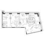 Планировка 4-комнатной квартиры, 132,73 м2