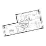 Планировка 2-комнатной квартиры, 96,26 м2