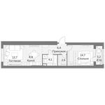 Планировка 1-комнатной квартиры, 50,9 м2