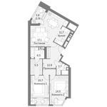 Планировка 3-комнатной квартиры, 87,6 м2