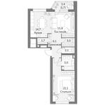 Планировка 2-комнатной квартиры, 71,2 м2