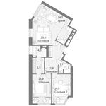 Планировка 3-комнатной квартиры, 91,3 м2