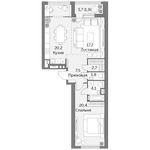 Планировка 2-комнатной квартиры, 75,8 м2