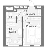 Планировка 1-комнатной квартиры, 42 м2