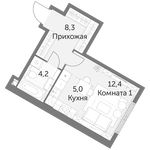 Планировка 1-комнатной квартиры, 29,9 м2