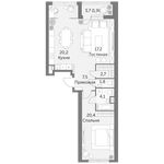 Планировка 2-комнатной квартиры, 75,8 м2