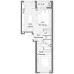 Планировка 2-комнатной квартиры, 76,2 м2