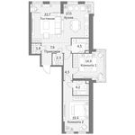 Планировка 3-комнатной квартиры, 99 м2