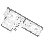 Планировка 2-комнатной квартиры, 71,8 м2