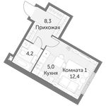 Планировка 1-комнатной квартиры, 29,9 м2