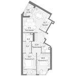 Планировка 3-комнатной квартиры, 87,6 м2