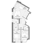 Планировка 3-комнатной квартиры, 90 м2