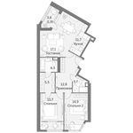 Планировка 3-комнатной квартиры, 87,6 м2