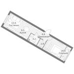 Планировка 1-комнатной квартиры, 55 м2