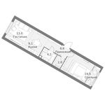 Планировка 1-комнатной квартиры, 55 м2