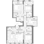 Планировка 5-комнатной квартиры, 143,2 м2