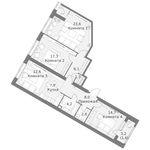 Планировка 3-комнатной квартиры, 99,8 м2