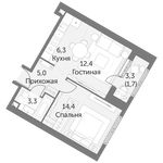 Планировка 1-комнатной квартиры, 43,1 м2