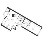 Планировка 2-комнатной квартиры, 72 м2