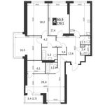 Планировка 4-комнатной квартиры, 139,1 м2