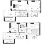 Планировка 5-комнатной квартиры, 180,7 м2