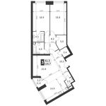 Планировка 3-комнатной квартиры, 114,7 м2