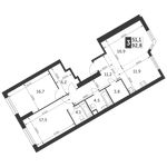 Планировка 3-комнатной квартиры, 92,8 м2