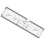Планировка 1-комнатной квартиры, 55 м2