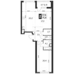 Планировка 2-комнатной квартиры, 75,8 м2
