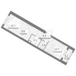 Планировка 1-комнатной квартиры, 50,9 м2