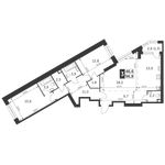 Планировка 3-комнатной квартиры, 96,8 м2