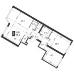 Планировка 3-комнатной квартиры, 90,3 м2