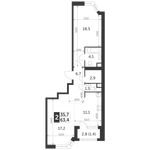 Планировка 2-комнатной квартиры, 63,4 м2