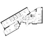 Планировка 4-комнатной квартиры, 125,8 м2