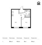 Планировка 1-комнатной квартиры, 38,6 м2