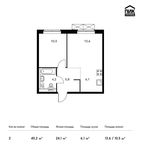 Планировка 2-комнатной квартиры, 40,2 м2