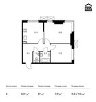 Планировка 2-комнатной квартиры, 52,9 м2
