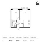 Планировка 1-комнатной квартиры, 40,2 м2