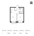 Планировка 1-комнатной квартиры, 34,5 м2