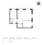 Планировка 3-комнатной квартиры, 71,1 м2