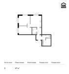 Планировка 2-комнатной квартиры, 67 м2