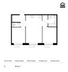 Планировка 2-комнатной квартиры, 55,9 м2